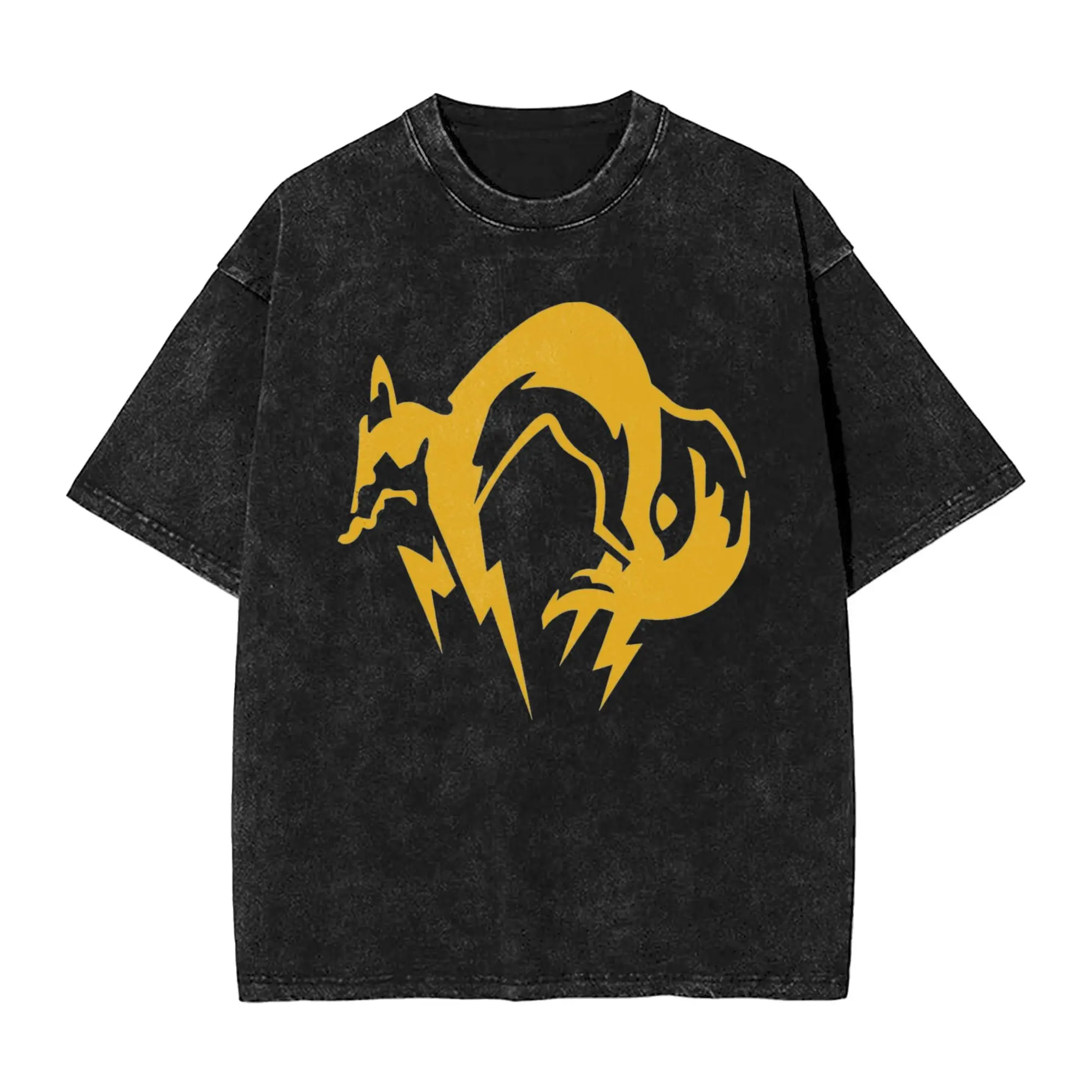 

Men Women T-Shirt Metal Gear Solid FOX Logo Game Washed T-Shirts Hip Hop Beach Tees Y2K Basic Printed Cotton Clothing Gift Idea