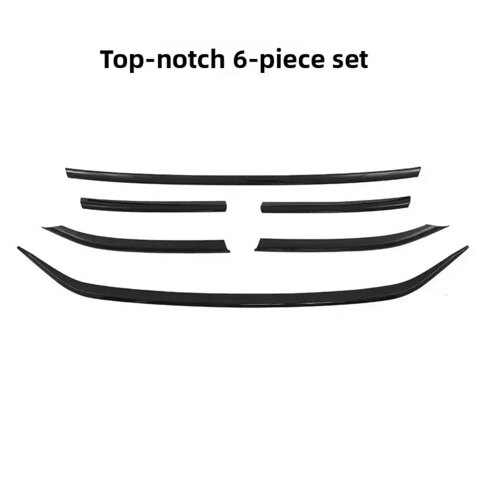 

For Full Black Emblem Front Bumper Strip Tiy 1pcs for Suitable2022 T-Roc L RLINE Black Warrior and Grille Strip