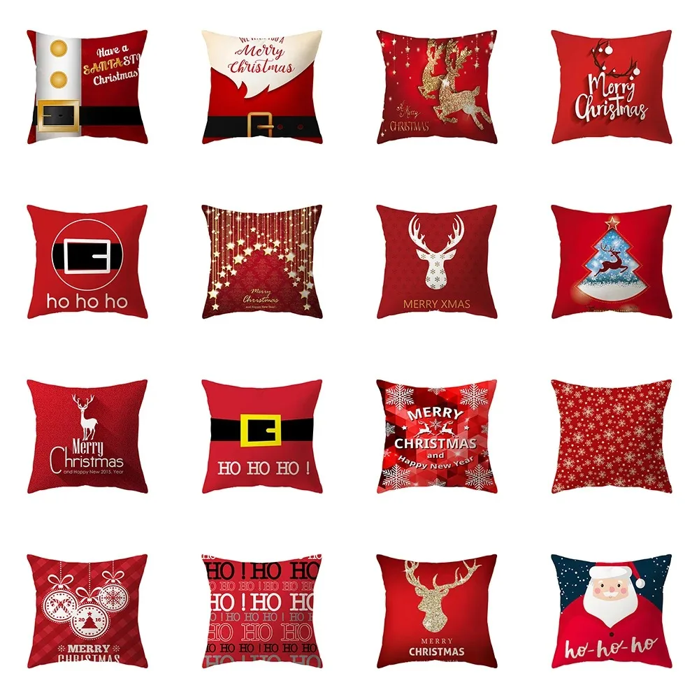 

Christmas Themed Pillowcases Car Accessories Office Santa Claus Living Room Sofa Home Pillowcases