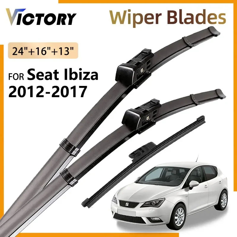 Front Rear Wiper Blades Set for Seat Ibiza 6J Mk4 IV Coupe Hatchback 2012-2017 2013 Windshield Windscreen Window Brush 24