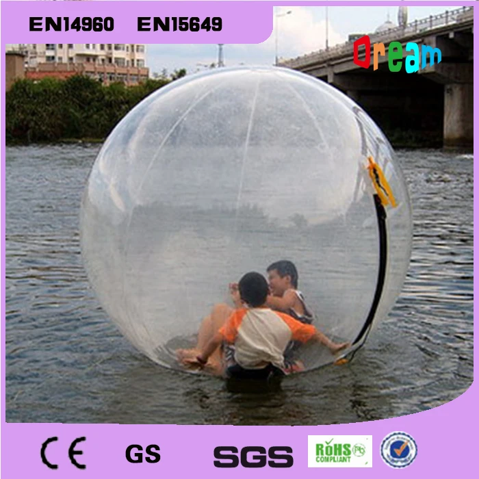 2,5 m 0,8 mm PVC opblaasbare waterloopbal Menselijke hamsterbal Zorbbal Plastic bal Waterballon