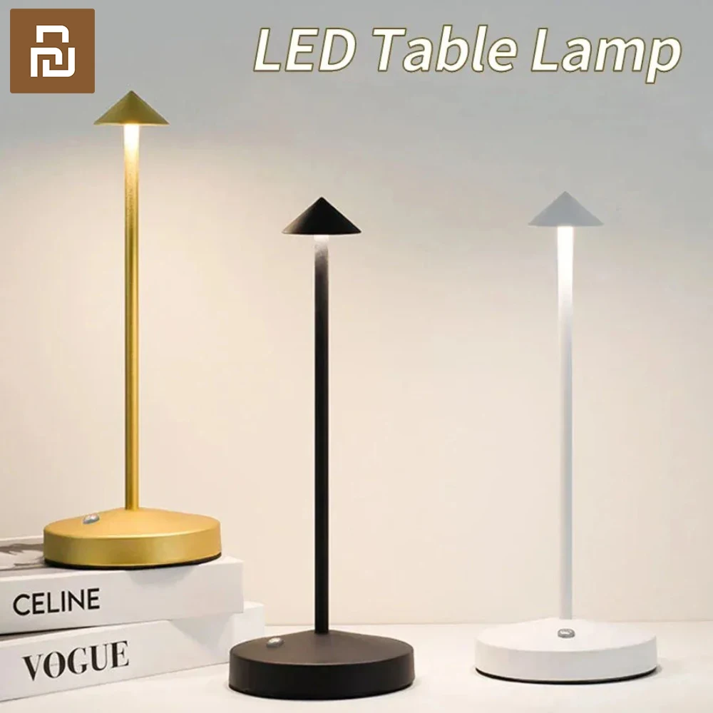 

Светодиодная настольная лампа Xiaomi, перезаряжаемый сенсорный датчик, беспроводная настольная лампа, 3 цвета, прикроватный светильник, декор комнаты, бар, ночник