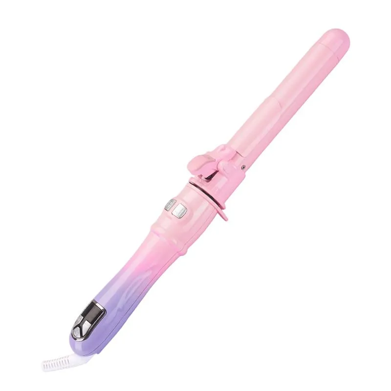 

Left /Right Rotation Buttons LCD Screen Fast Heating Household Hotel RV Electric Pink-Purple Gradient Automatic Hair Curler