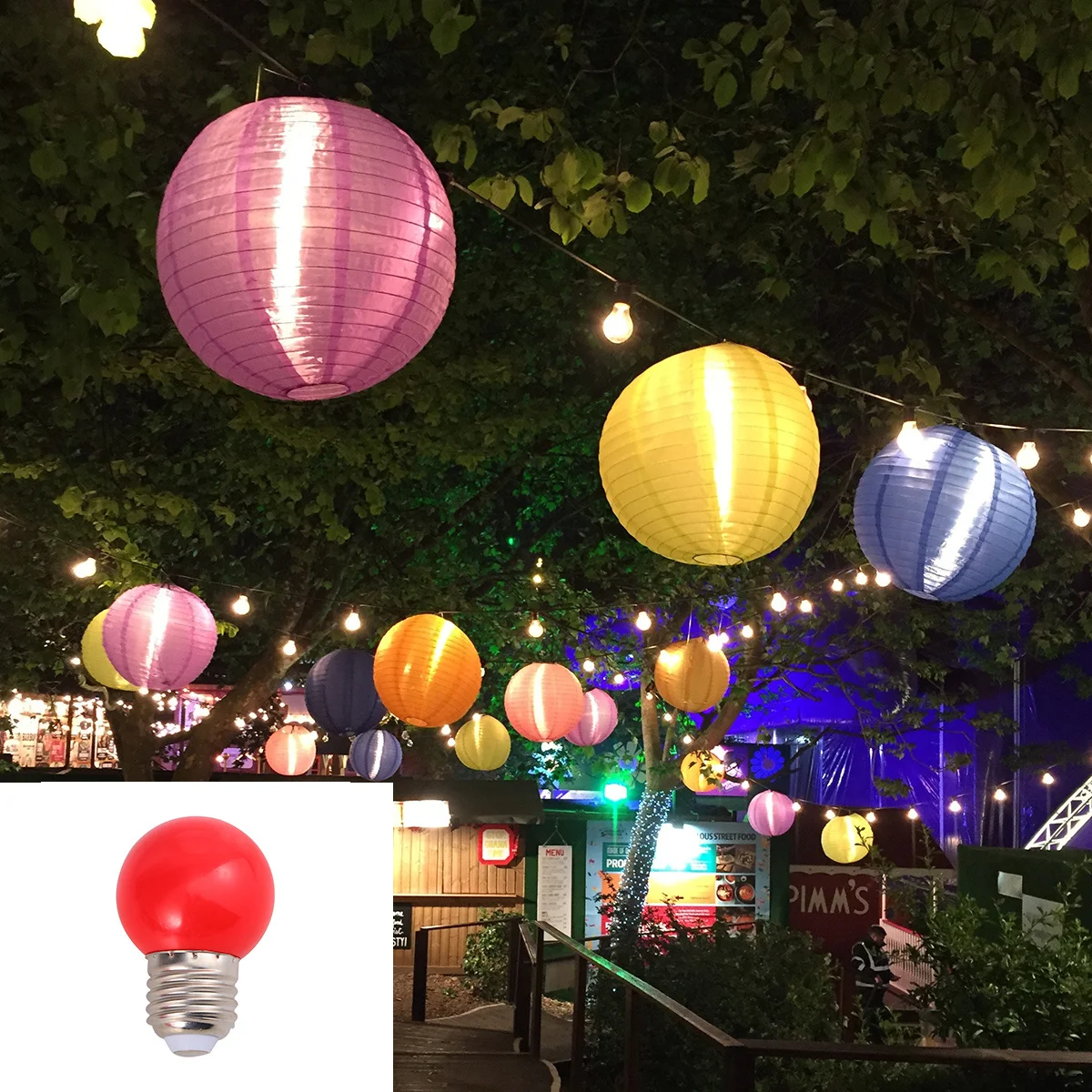 10 قطعة في الهواء الطلق مصابيح LED ملونة مقاوم للماء E27 مصباح مشرق للحزب مهرجان حديقة الديكور ضوء LED ملون #2