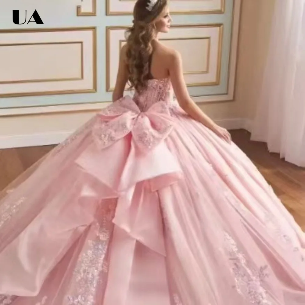 

ULBYANRY Customized A-line Appliques Sweet 15 Dress, Exquisite Sweetheart Neck Quinceanera Dress, Princess Style Mesh Ball Gown