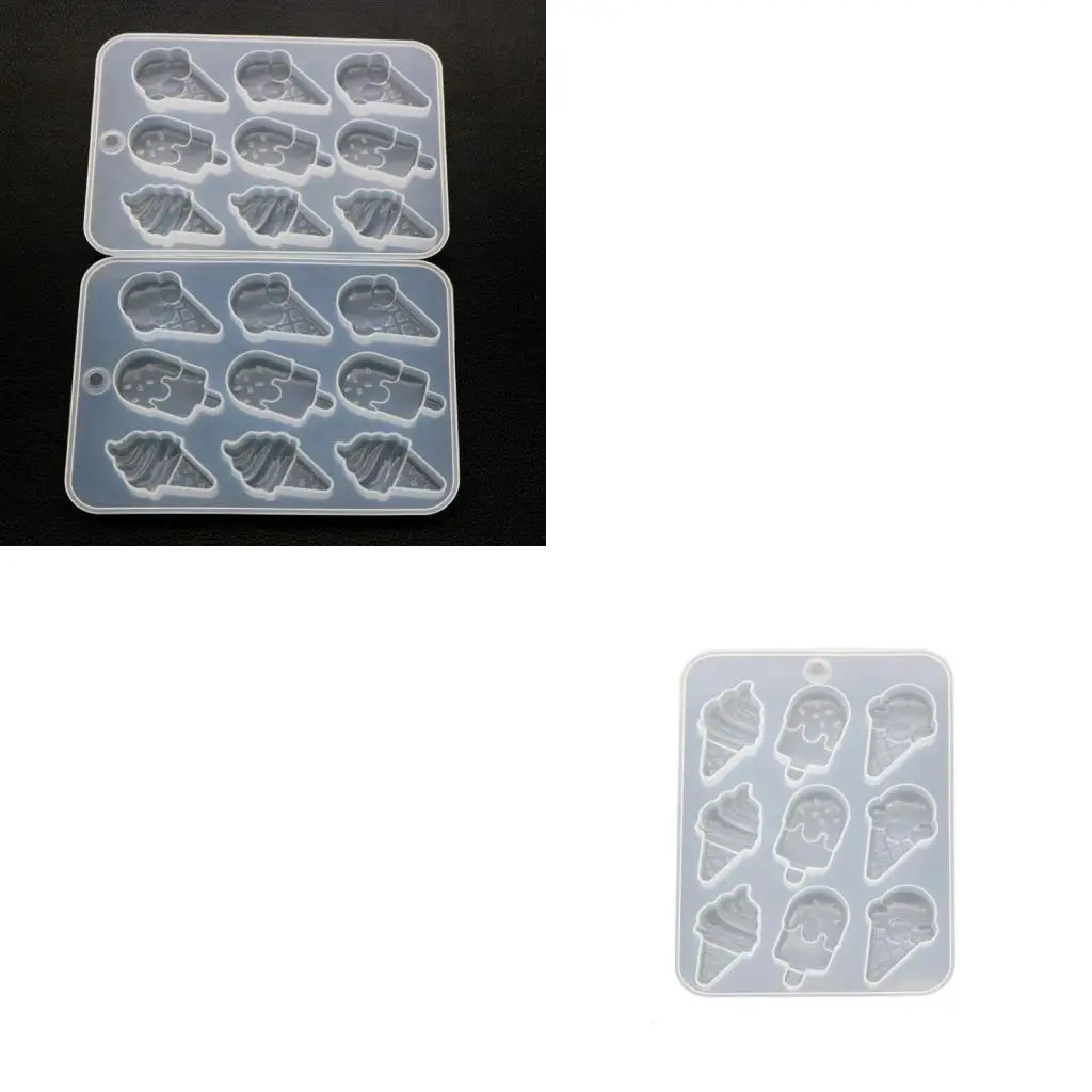 

9HJK Earring Silicone Mold DIY Resin Casting Mold Ice Cream Pendant Making Tool