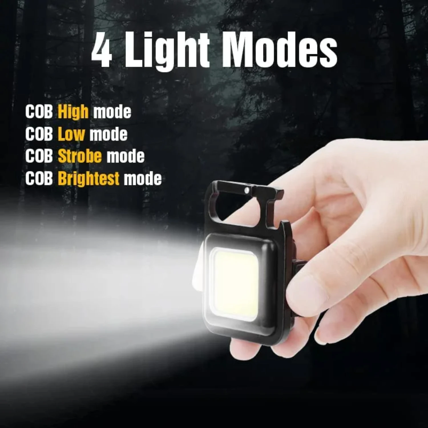 Lichtgewicht, compacte en draagbare mini multifunctionele USB oplaadbare COB-campingzaklamp - Handig, helder en ideaal