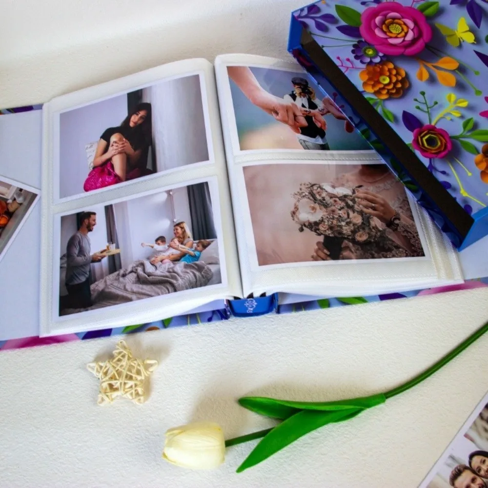 New 6 Inch 200 Pockets Photo Album Large Capacity Insert Pocket Slip-in Picture Albums Laminated Scrapbook Album Family Memory