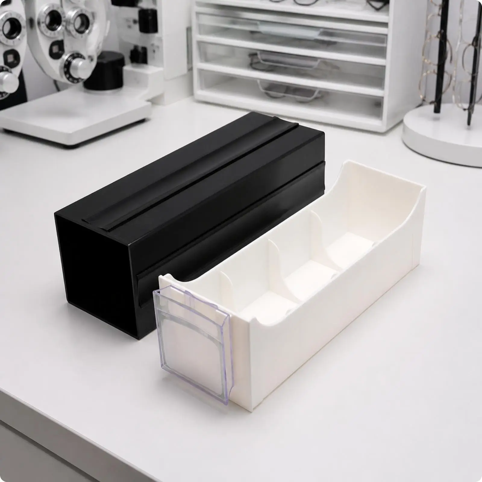 Space Saving Lens Storage Cabinet PVC Material for Optician Office Inventory Control System