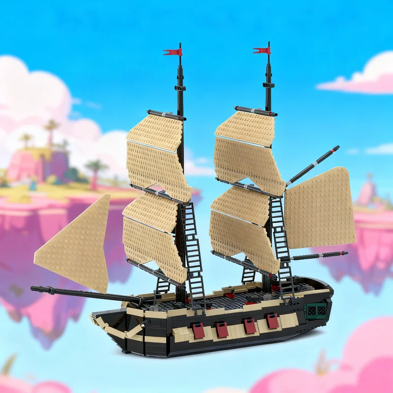 

2010pcs MOC HMS Crayfish 16 gun imperial sloop Pirates I Model Building blocks Architecture toy Christmas gifts Brick Kids DIY