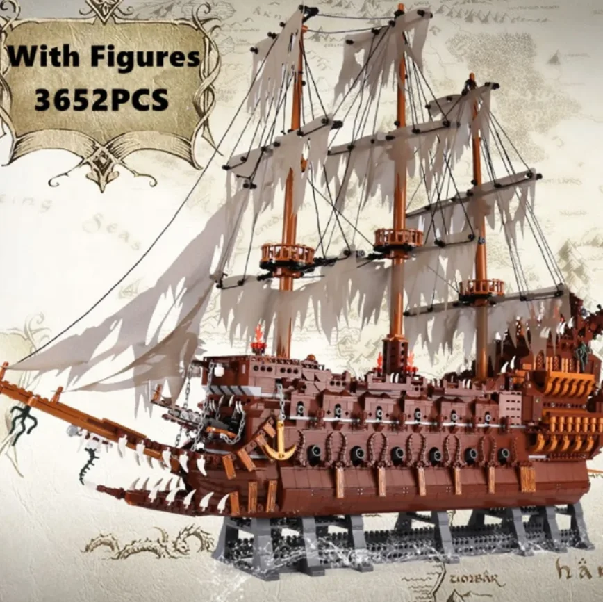 16016 voando holandês barco holandês navio criativo piratas do caribe conjunto blocos de construção tijolos modelo brinquedo aniversário presentes