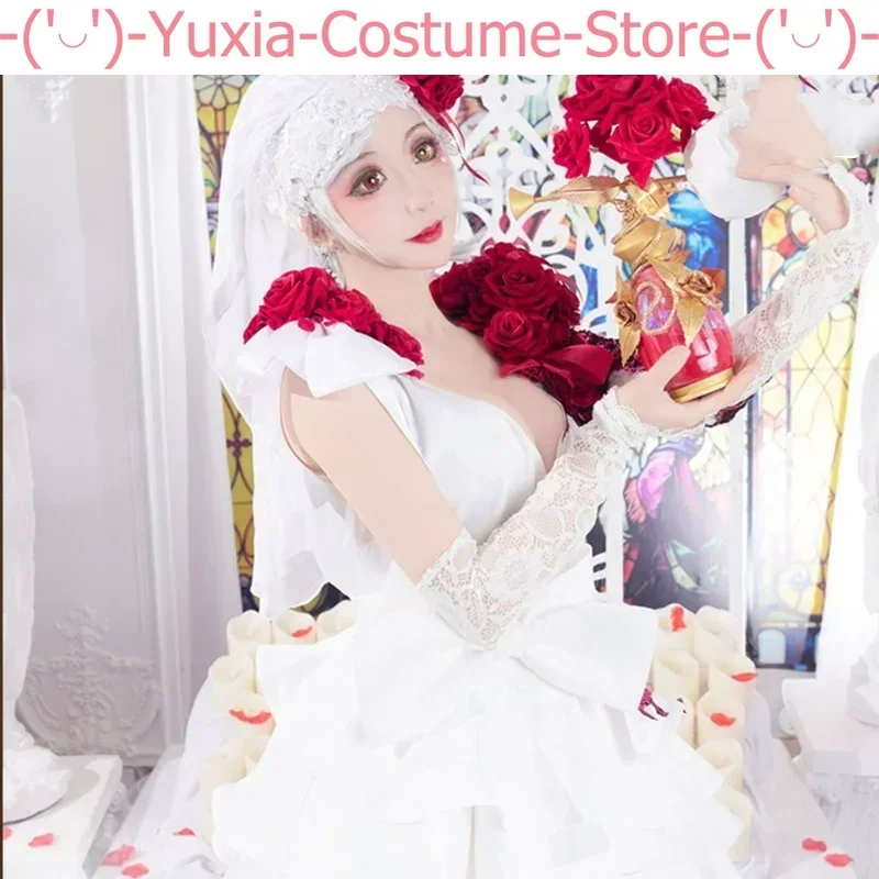 Identity V Vera Nair Scarlet Bride Flower Bridal Women Dress Cosplay Costume Cos Game Anime Party Uniform Hallowen Play Role