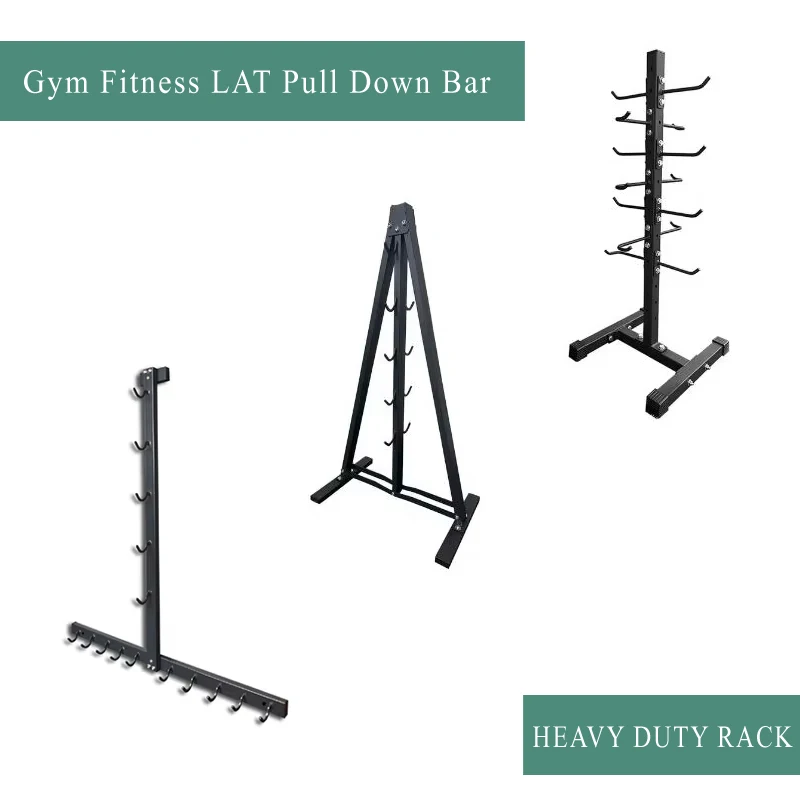 Fitness LAT Pull Down Bar, Storage Rack, Heavy Duty, A-Frame Stand for LAT Pulldown Attachments, LAT Bar