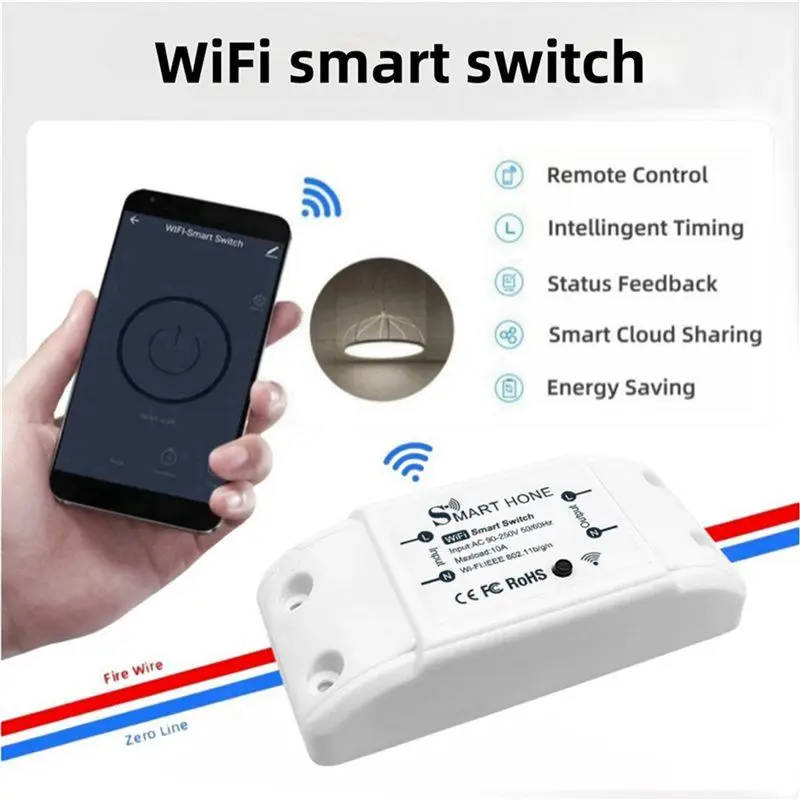 ABZW 2X Smart Switch Tuya Smart Home Wifi Switch Phone Wireless Remote Control Timing Mini Switch Wireless Relay Module