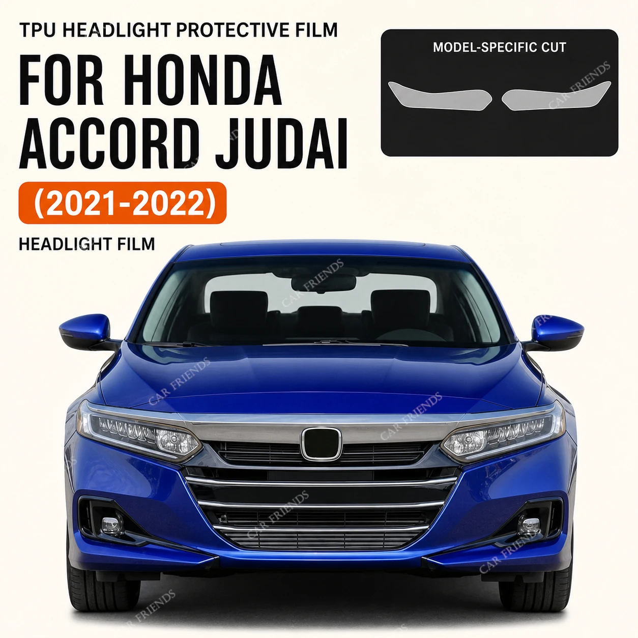 ホンダ-アコード-10代目-ジュダイ-2021-2022用-事前にカットされたtpuヘッドライト保護フィルムppfキット-1セット-透明-耐傷性