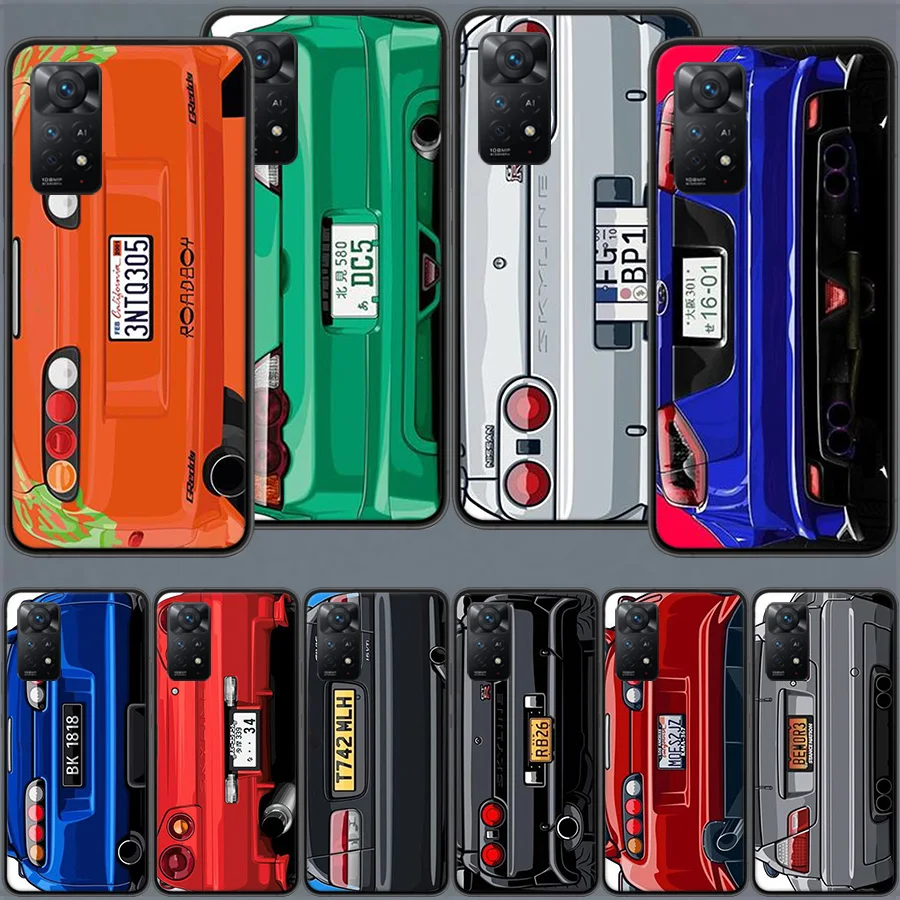 Japan Anime Initial D Car Taillight Phone Case For Redmi Note 13 5G Plus Capa 12 12C 10A 10C 10 9A 9C 9T 9 8A 8 K70 K60 Pro Xiao