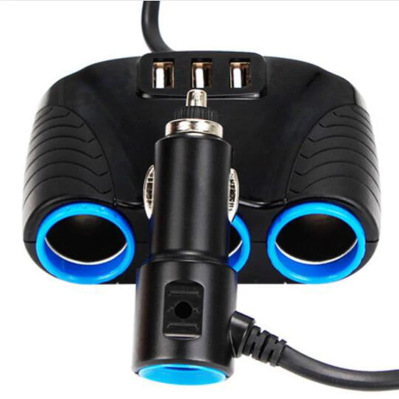 12 В/24 В постоянного тока, 120 Вт, 3-полосные автоматические розетки, адаптер автомобильного прикуривателя, 5 В, 3,1 А, выходная мощность, 3 порта USB, разветвитель, автомобильное зарядное устройство