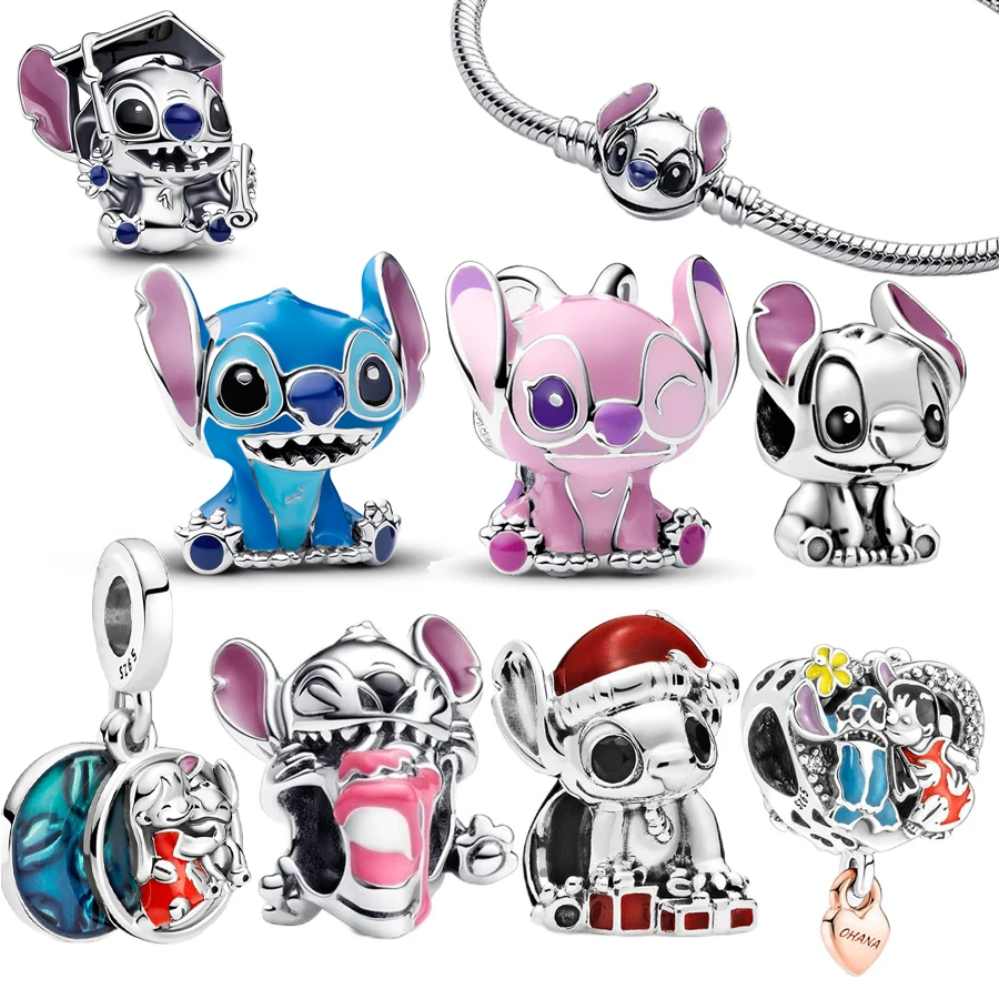 

925 Sterling Silver Lilo and Stitch Full Collection Charm Bracelets Pendant Jewelry