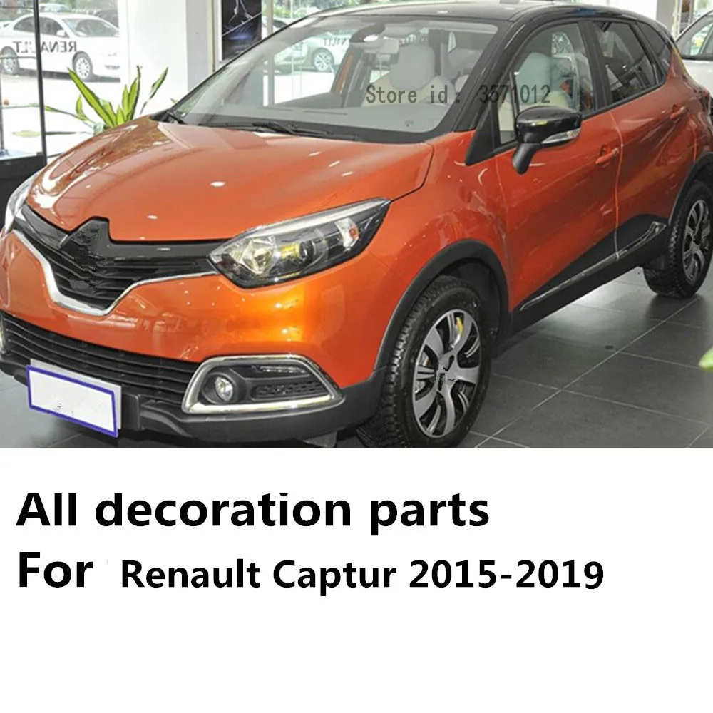 For Renault Captur Kaptur 2015 2016 2017 2018 2019 Detector Stick Styling ABS Chrome Steering Wheel Interior Kit Trim Lamp Frame