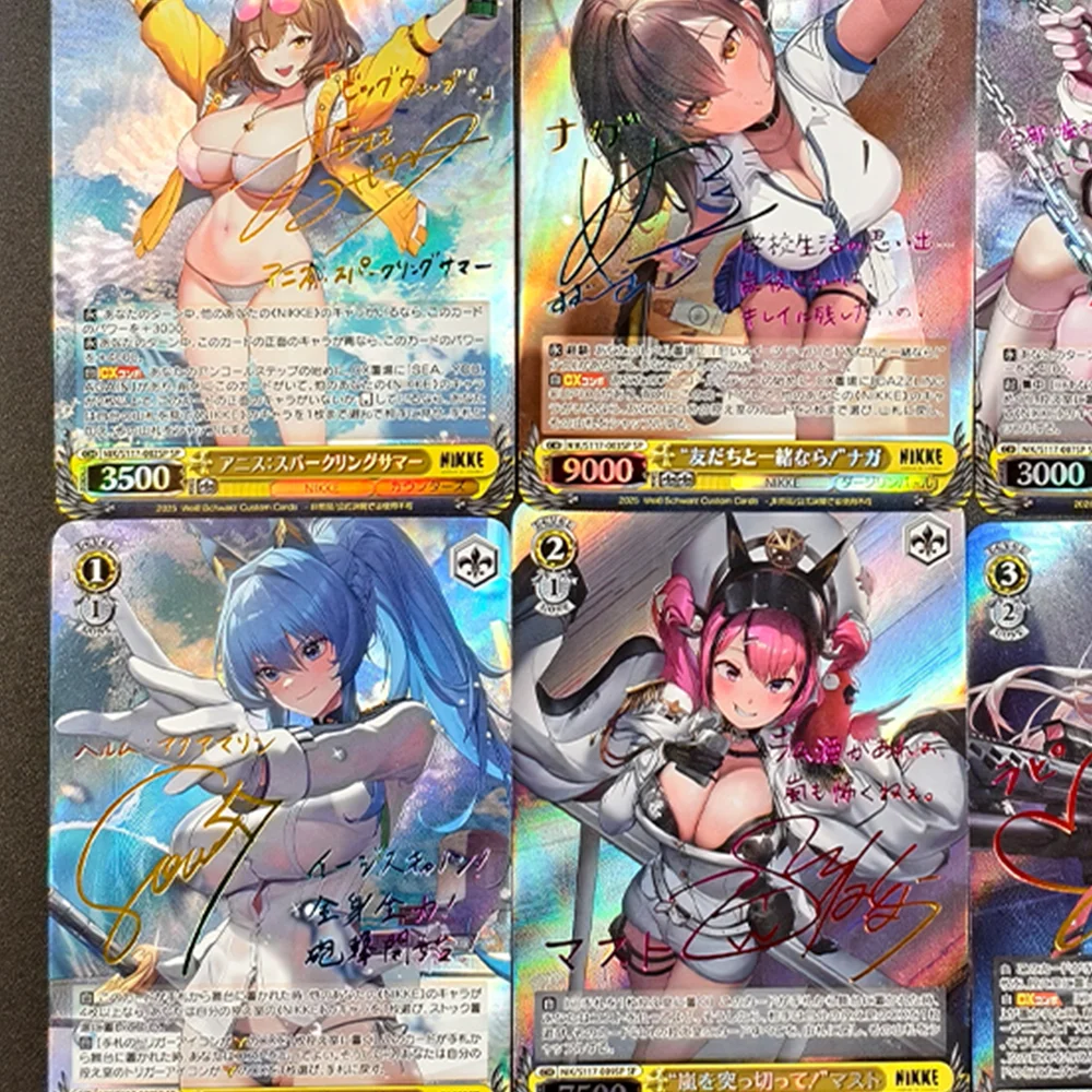 BLUBU Anime Weiss Schwarz carte de Collection Nikke la déesse de la victoire Signature carte bronzante Texture réfractive Flash cadeaux