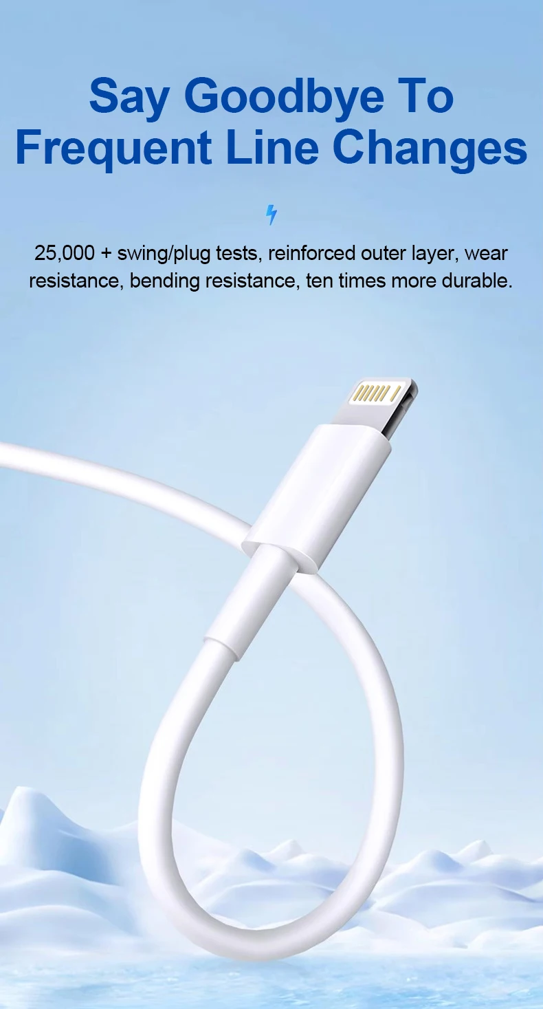 20W PD Lighting Cable Type C to Lighting Fast Charging Cord MFI Certified Wire for Iphone 14 13 12 11 Pro Max XS Max XR 6 7 8