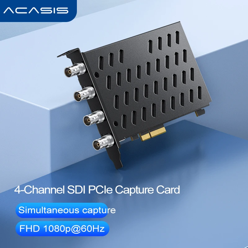 ACASIS Internal 4-Channel SDI PCIe Video Capture Card 1080P 60FPS Capture Device for DSLR/Laptop/Desktop/Tablet/Monitor/Vmix/OBS