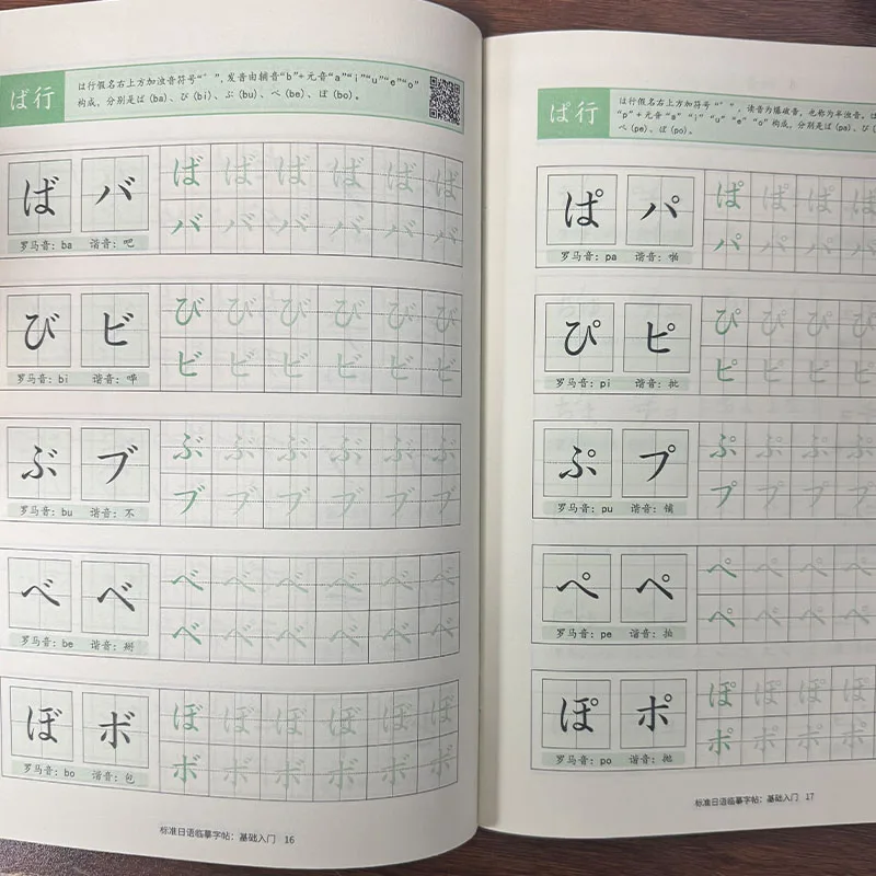 Japanese Hiragana & Katakana Practice Copybook for Beginners Standard Japanese Calligraphy Writing Notebook