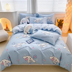 Kawaii Cinnamoroll Duvet Cover Pillowcase Bedding Set Cute Beauty Cartoon Animation Home Dormitory Room Decoration Girl Gift