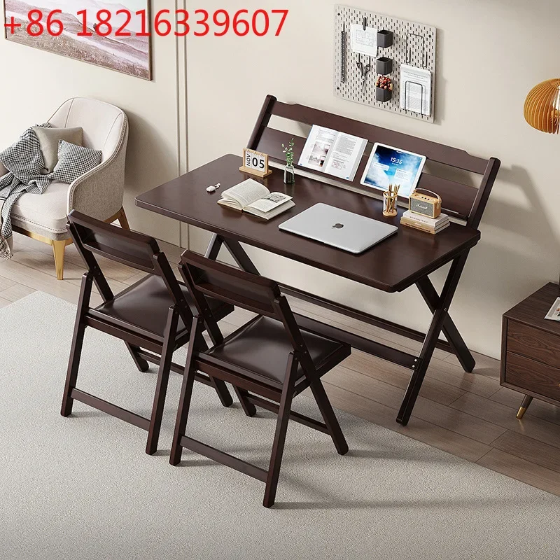 Simple folding household double small apartment bedroom homework writing table children's multi-functional desk