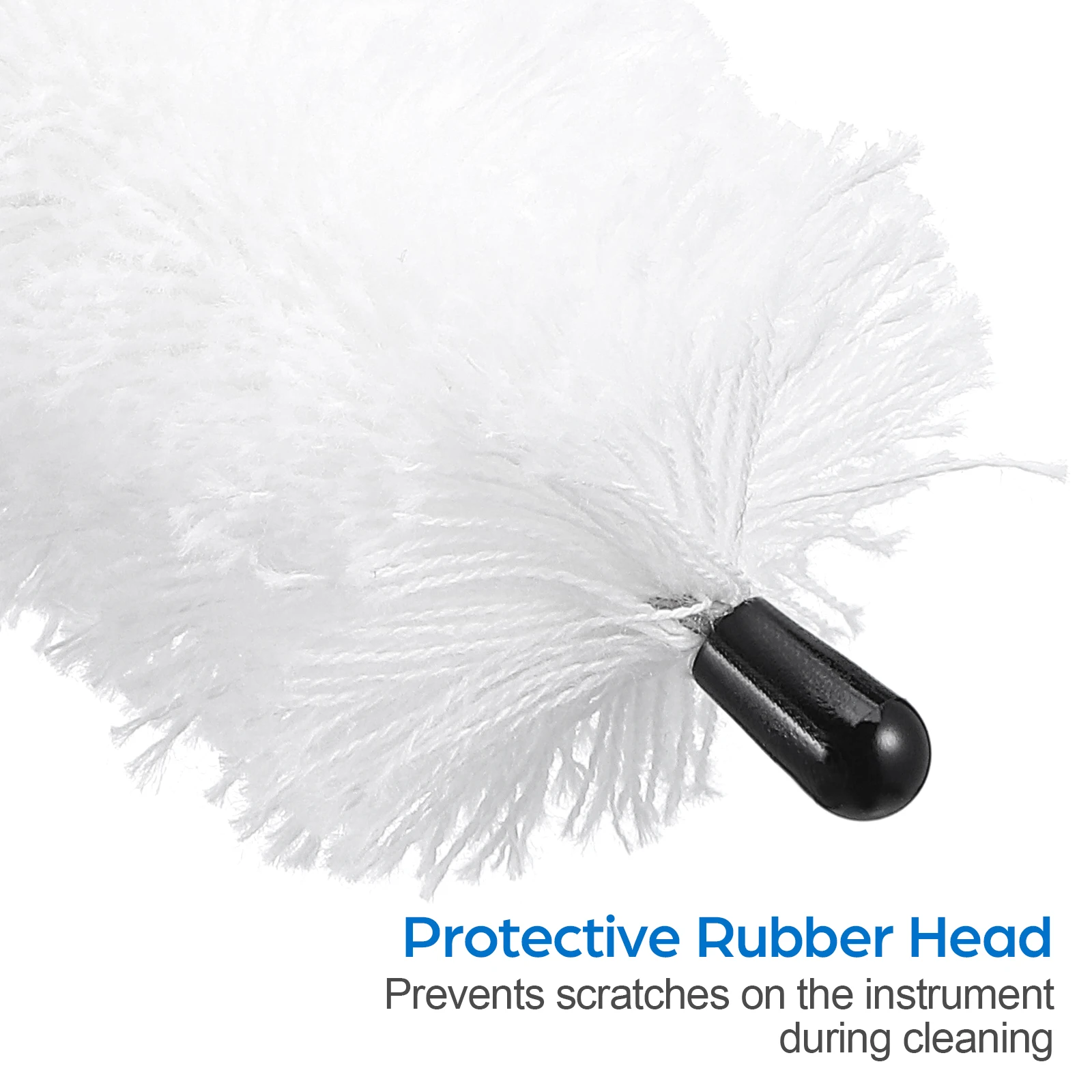 

Cleaning Brush With White Head Twisted Wire Handle Light Weight Durable Accessories Musical Instrument Cleaner Cotton Swab For