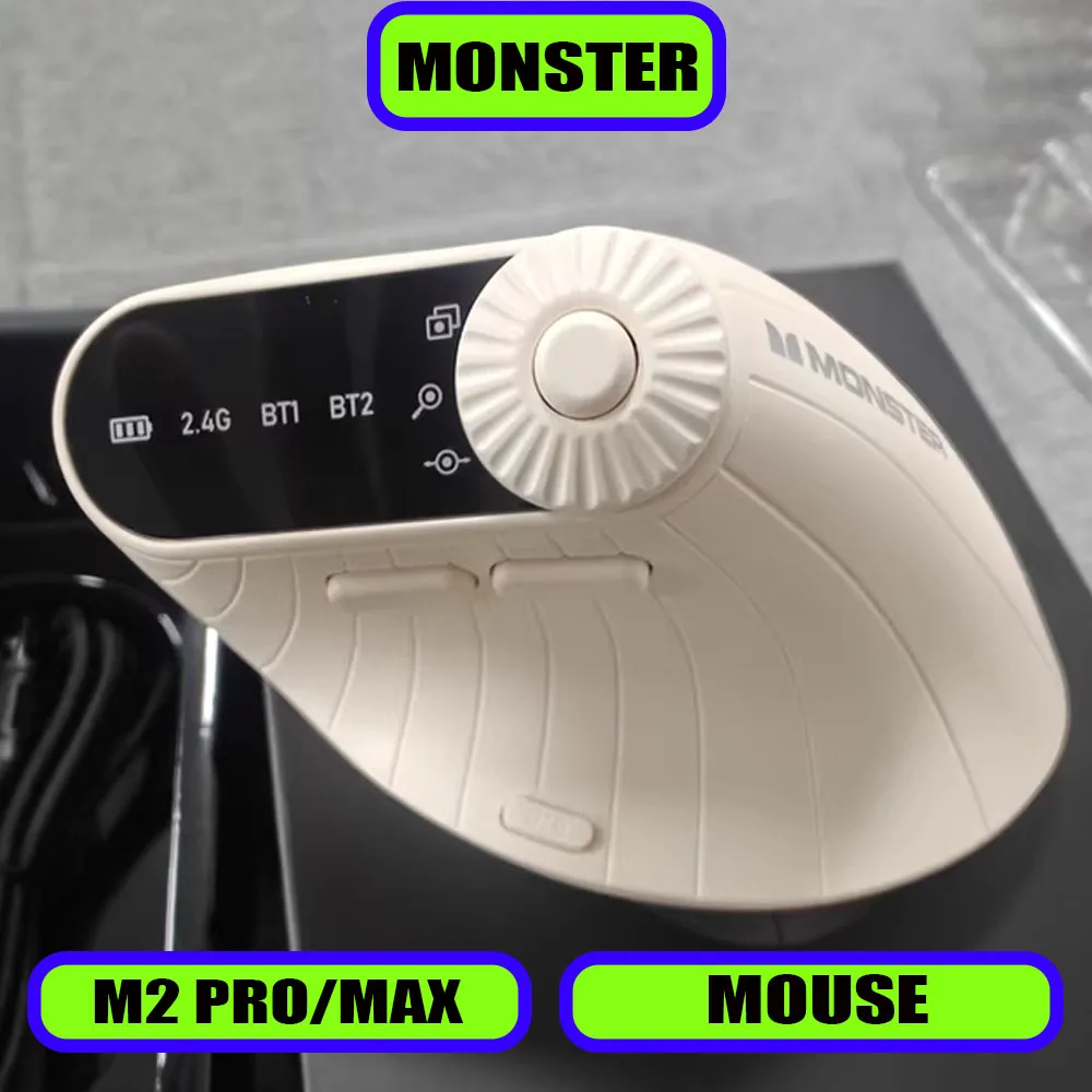 

Игровая мышь Monster M2 PRO MAX, Bluetooth, перезаряжаемая, с двумя режимами DPI, легкая, удобная, эргономичная, вертикальная, беспроводная
