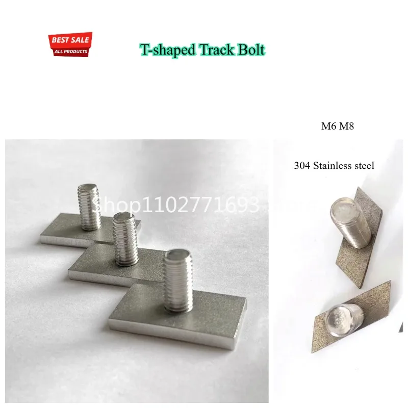5Pcs M6 M8 T-Slot Chute Rail Track Bolt Stainless Steel T-Shape Rectangle Hammer Head Bolt Screw Hardware Tools Fasteners