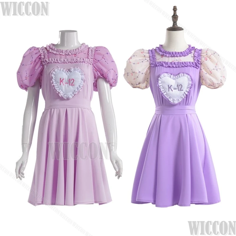 Women's K-12 Crybaby Angelita Cosplay K12 Uniform Pink Purple Dress Sweet Girl Melanie Martinez Halloween Costume Customized