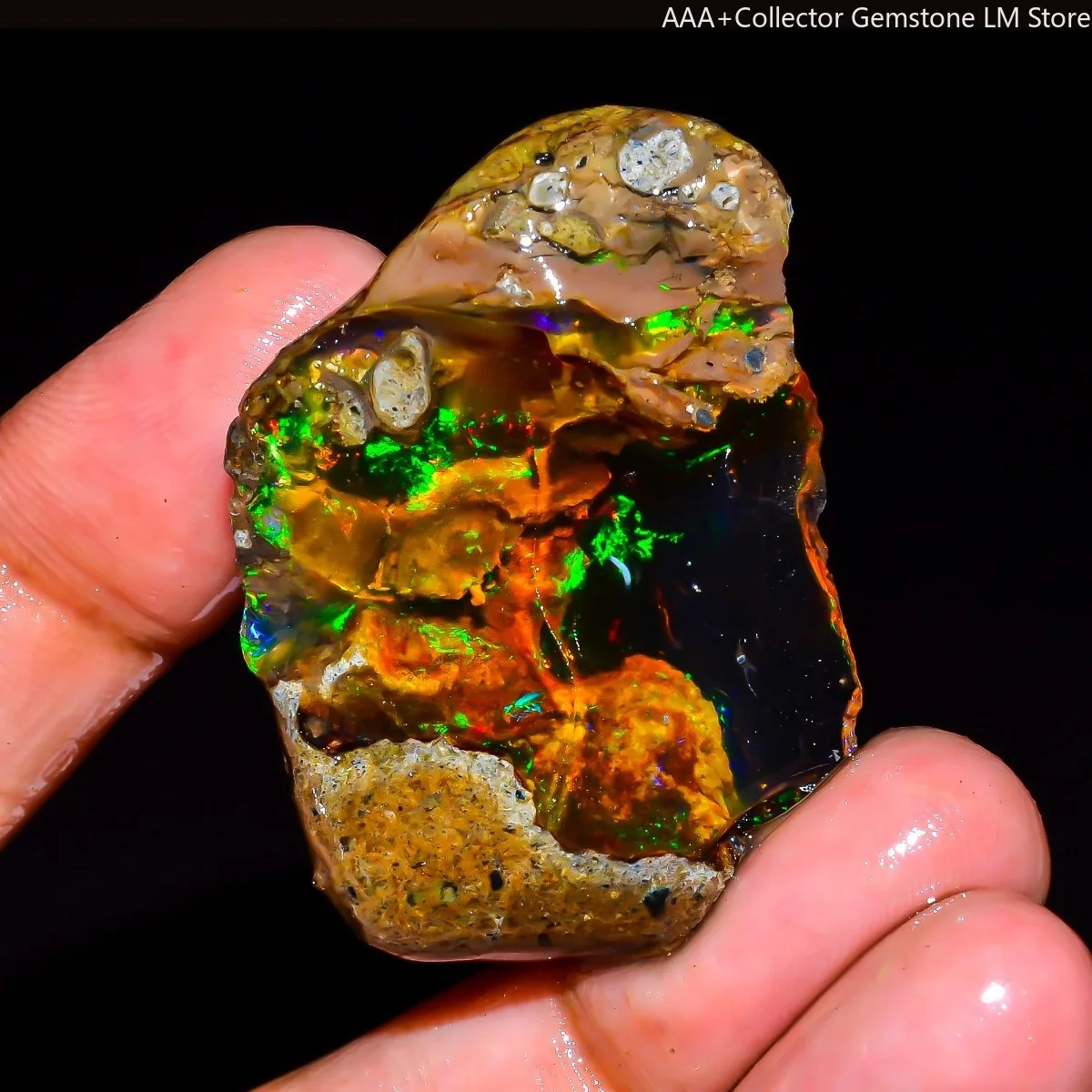 AAA+ Ethiopian Welo Opal 25-80CT Large Rough Gemstone Fire Flash Loose Stone Randomly Selected One