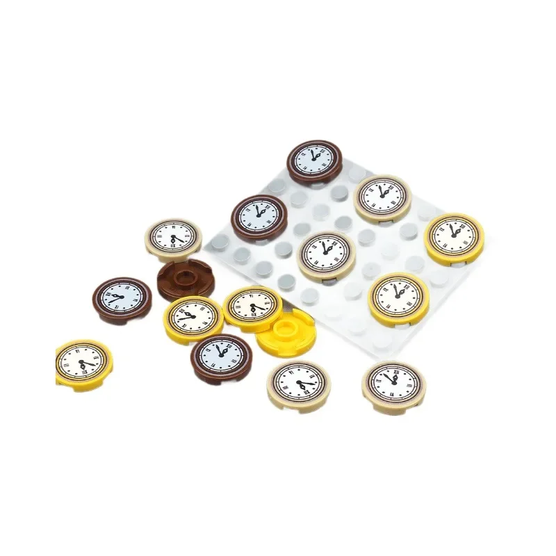MOC 10PCS Gedruckt 14769pb133 2X2 Gesicht Zeit Zeiger Muster Bausteine 14769 Puzzle Partikel Uhr Ziegel Partikel Spielzeug geschenke
