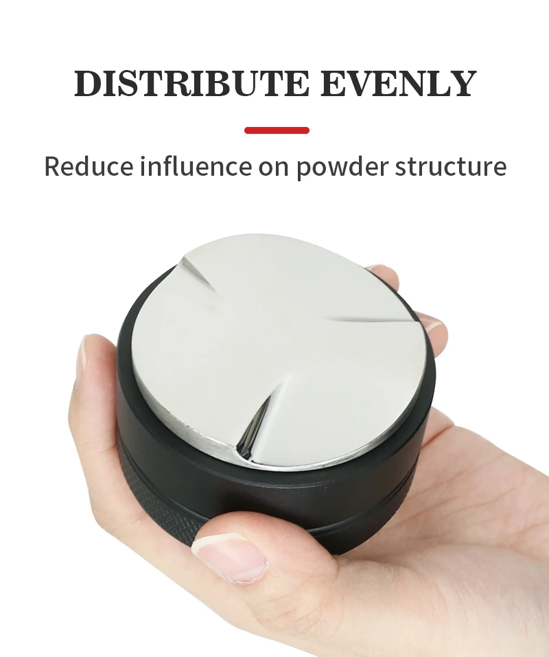 Tamper à café en acier inoxydable 304, niveleur de distributeur de café, s'adapte à la presse à café réutilisable pour le marc de café, outil de remplissage de bourrage précis (58mm