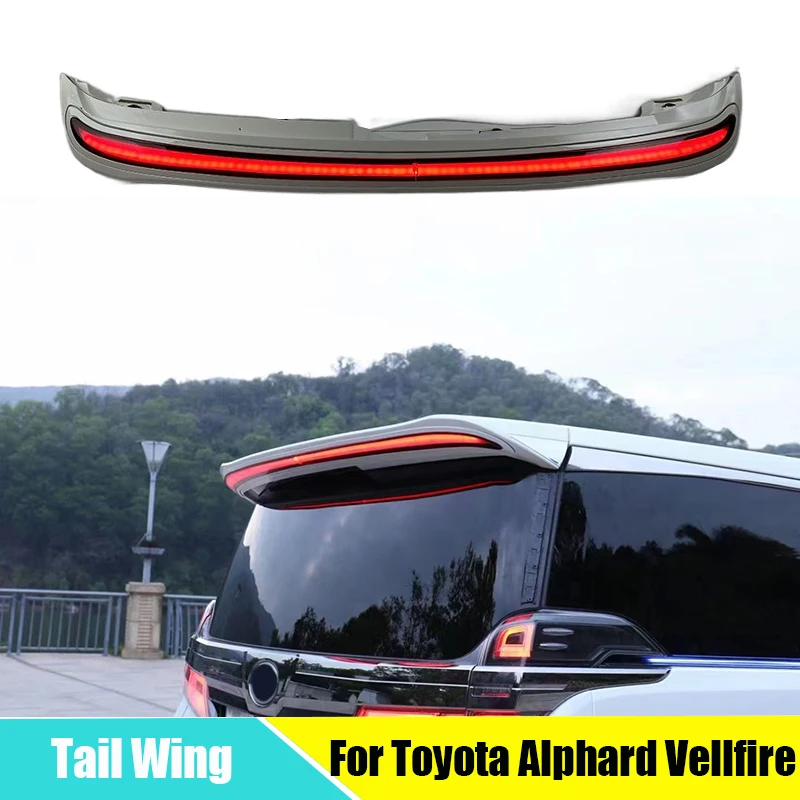 

Rear Roof Trunk Tail Wing Fit for Toyota Alphard Vellfire 15-19 Visor Boot Middle Spoiler Top Wing Led Abs Rear Spoiler