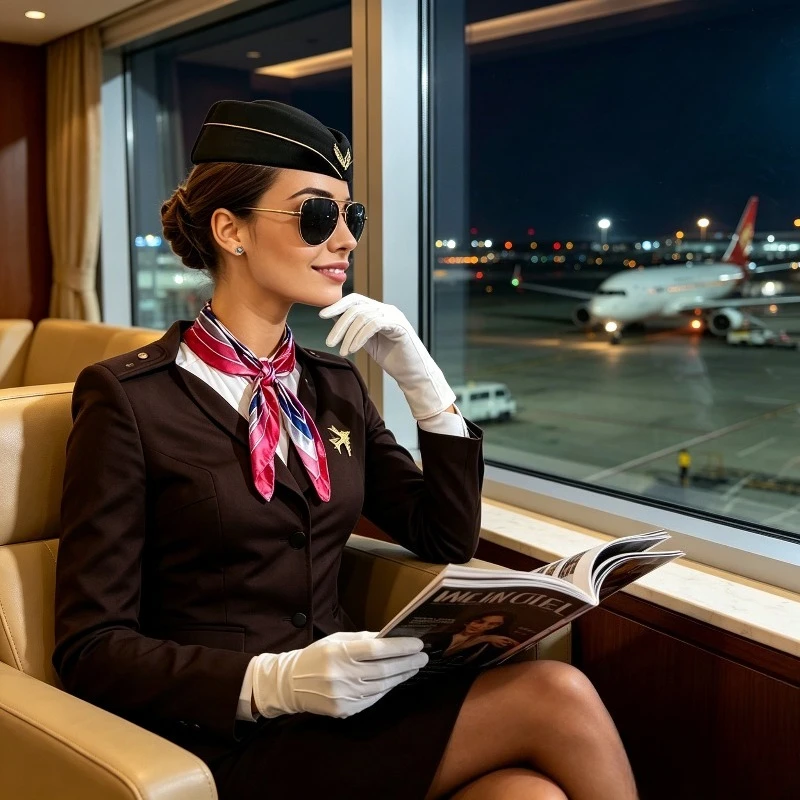 Halloween Parties and Themed Events Aviation Worker Captain Hat Set Pilot Role-playing Uniform with Badge and Tie