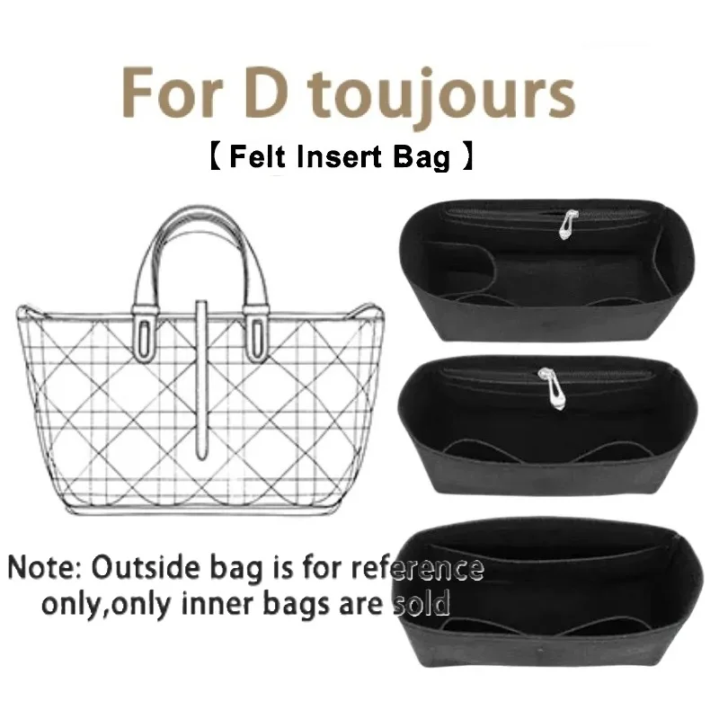 For D toujours Handbag Felt Inner Lining Bag Handheld Tote Bag Inner Pouch Storage Bundle Drawstring Pack