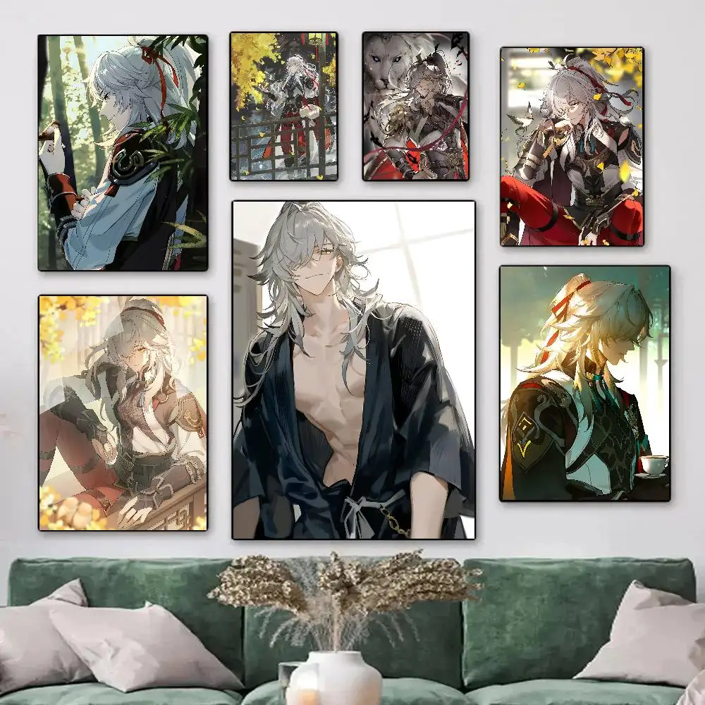 Game Anime Star Rail Jing Yuan Posters HD Print Vintage Wall Art Decor for Home Study Room