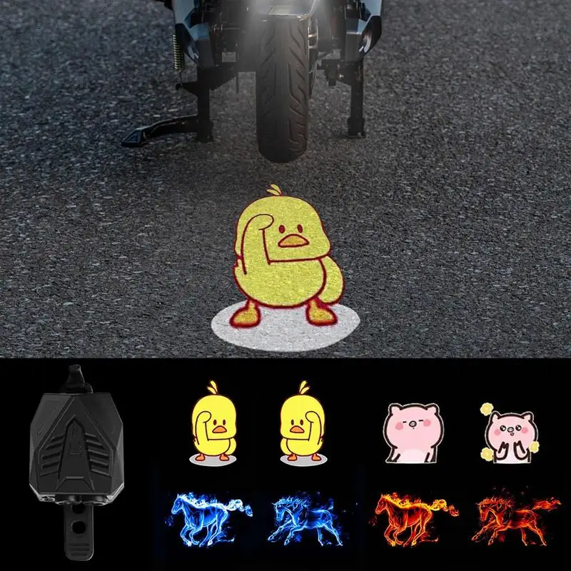 Cycling Lamp For Night Riding Cartoon USB Rechargeable Projector Light Multipurpose Scooter Light With Multiple Modes Dynamic