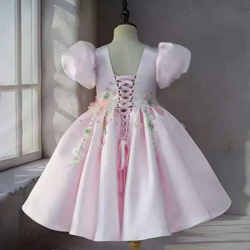 Neues Prinzessinnenkleid für Kinder, Festliches Kleid für Klavieraufführungen, Geburtstags- und Partykleider für Mädchen A5016, Blumenmädchenkleider – Detail 4
