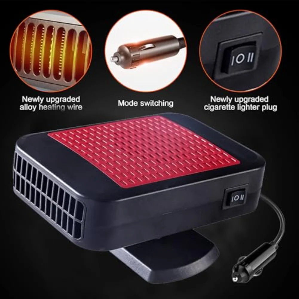 For 12-volt Vehicles 12V Heater Cold Weather Driving 12V Portable Heating Fan Car Cooling Fan Cooling Functionality