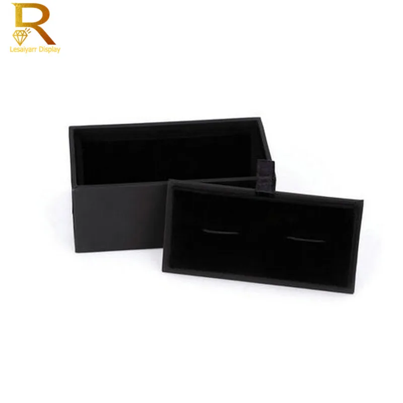 Gemelli di spedizione gratuiti Custodia per manager di archiviazione di gioielli neri Gemelli Display Box Holder Confezione regalo di moda classica Abbigliamento da uomo