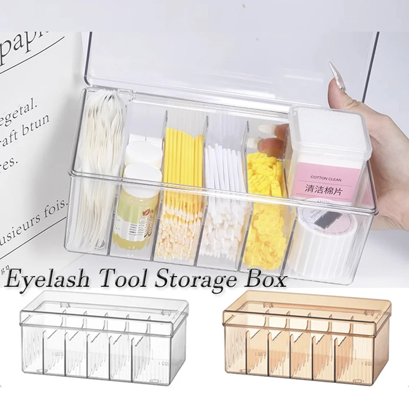 Transparent Eyelash Beauty Organizer Display Rack Makeup Cotton Swabs Storage Box for Grafting Lash Eyelash Extension Supplies