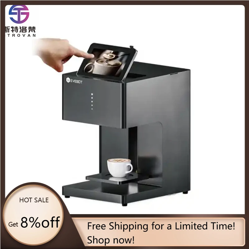 STLF JW EVEBOT Automatic Coffee Machine EB-PRO HD Inkjet Printer 3D Food Coffee Latte Art Cake Beverage DIY Food Hotel Reception