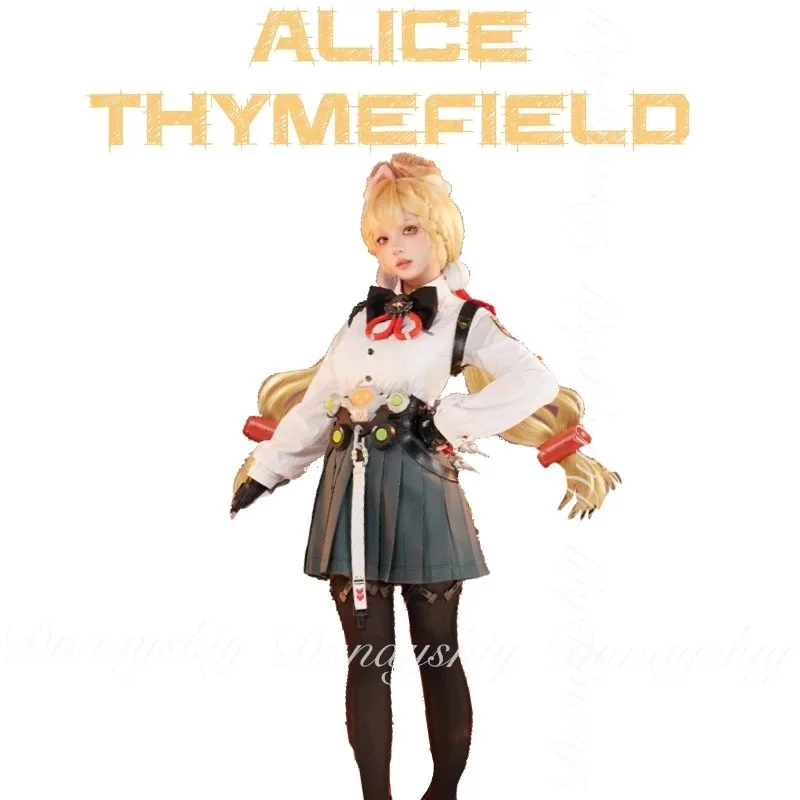 

Zizi 2025 Zenless Zone Zero Game Alice Thymefield с оранжевыми двойными косами и эксклюзивной униформой, костюм для косплея