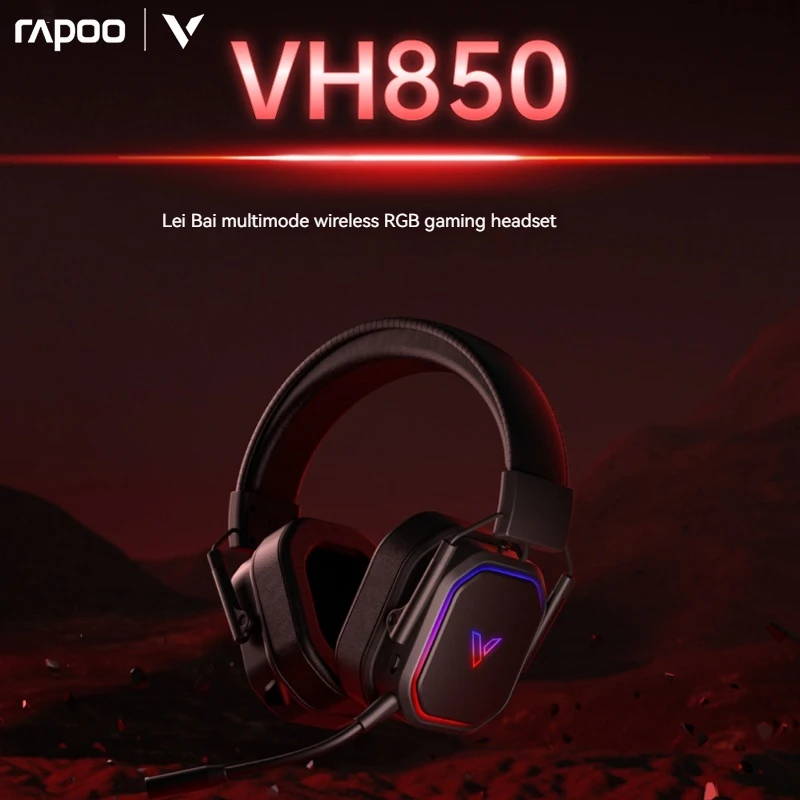 Rapoo Vh850 Multimode Wireless Gaming Headsets Rgb Esports Gaming Desktop Computer Noise Cancelling Earphones Festival Gift