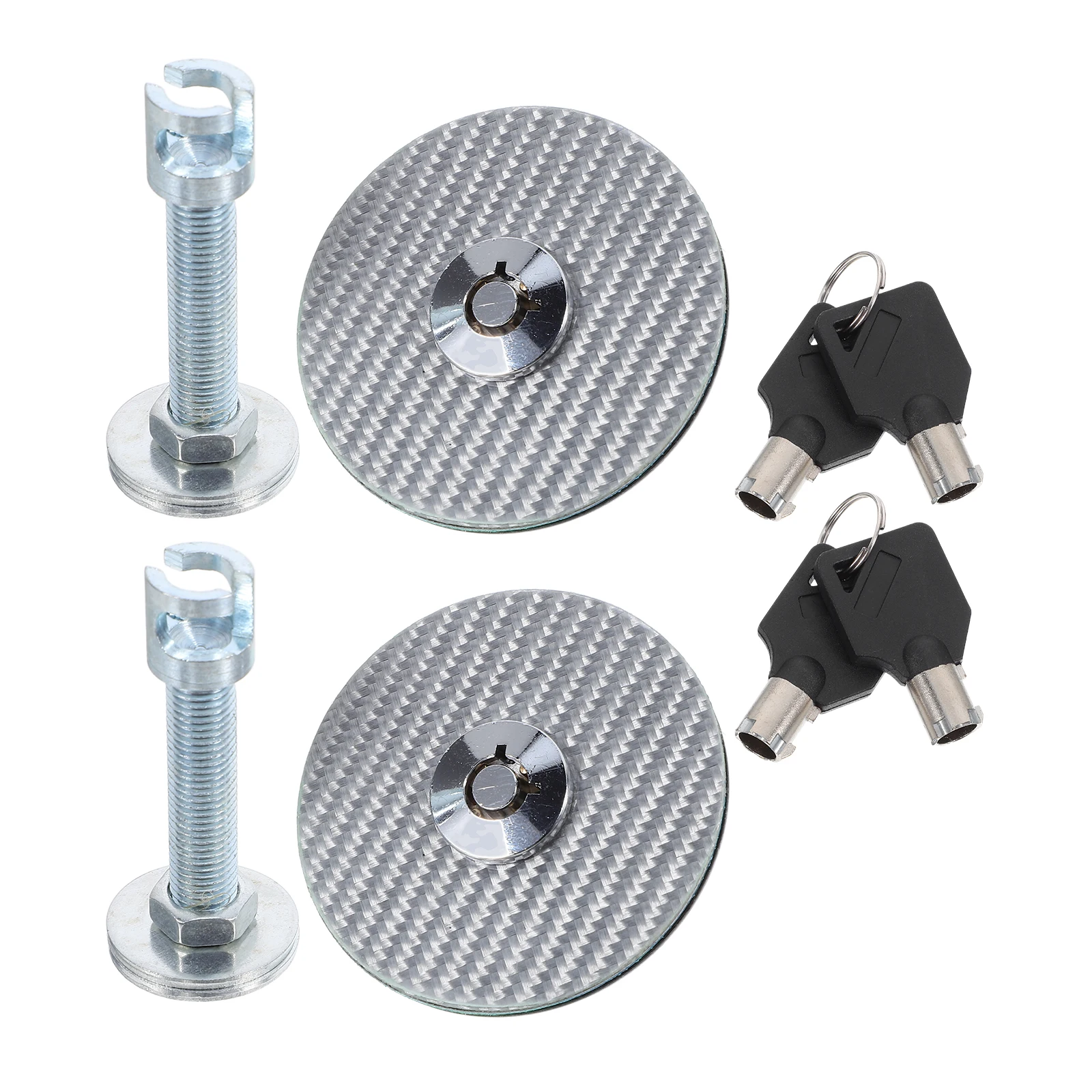 

2Pcs Hood Lock Pins Quick Release Clips Invisible Carbon Silver Durable Mechanism Strong Function Easy Installation Universal
