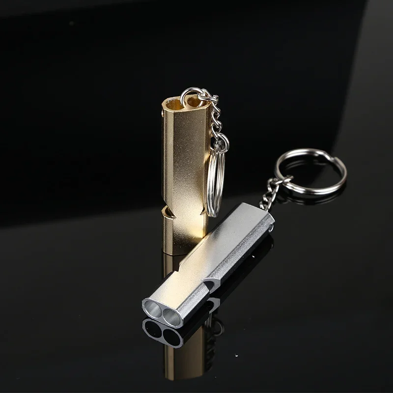 Alumínio Whistle Outdoors Alta Decibel Portable Keychain Whistle Caminhadas Camping Survival Emergency Multifunction Team Sport Tool